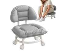 Generico Sgabello Da Officina Con Rotelle Con Schienale E Rotelle Imbottito | Sgabello Per Garage Per Ufficio, Bar, Negozio, Cucina, Tavolo Trucco, Lavoro, Disegno Tecnico, , Cuci