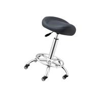 Generico Sgabello Da Sella Con Base Stabile E Ruote | Altezza regolabile 50-70 cm, for il salone spa 'home office del barbiere(Black)
