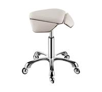 Generico Sgabello Da Sella, Sedia Da Sella Girevole A 360°, Sgabello Ergonomico Da Salone Mobile, Altezza Regolabile 41-55 Cm, For Ufficio Domestico E Negozio(White)