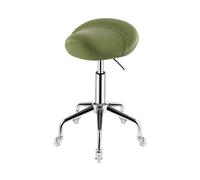 Generico Sgabello Ergonomico Con Ruote, Sgabello A Sella In Acciaio Inossidabile, Cuscino Morbido E Confortevole E Altezza Regolabile For Il Salone Home Office(Green)