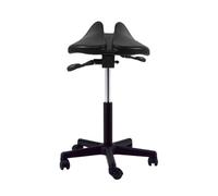 Generico Sgabello Girevole Nero Con Ruote, Sgabello Da Bar In Spugna Ad Alta Densità, Sedia A Sella Con Cuscino A Doppio Petalo, Il Sedile Può Inclinarsi In All'indietro