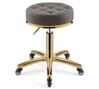 Generico Sgabello Girevole Regolabile in Altezza con Ruote girevoli - Sedia da Trucco in Metallo Resistente per Barbiere, Salone, Cucina, Clinica Massaggi, Ufficio o Bar - Design ergonomico per Il co