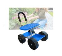 Generico Sgabello Girevole Regolabile in Altezza con Vassoio Portautensili, Sedile A 360 Gradi Ruote da 3/4, for Prato, Cortile E Piantagione All'aperto(3-Wheeled)