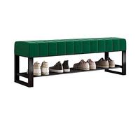 Generico Sgabello per Cambiare Le Scarpe per l'ingresso di casa, Panca in Bouclé per la Camera da Letto, scarpiera in Metallo Nero a 2 Livelli, Elegante poggiapiedi, Design salvaspazio per Soggiorno