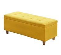 Generico Sgabello portaoggetti, contenitore pieghevole per coperte e poggiapiedi, panca imbottita multifunzionale per camera da letto, soggiorno e ingresso