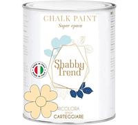 GENERICO SHABBY TREND® CHALK PAINT Pittura Shabby Chic Vintage Mobili Pareti Extra Opaca 120 VARIANTI (375ml, CREMA)