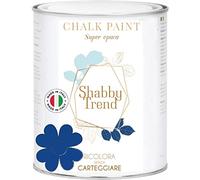 GENERICO SHABBY TREND® CHALK PAINT Pittura Shabby Chic Vintage Mobili Pareti Extra Opaca 120 VARIANTI (375ml, ELECTRIC BLUE)