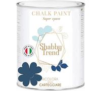 GENERICO SHABBY TREND® CHALK PAINT Pittura Shabby Chic Vintage Mobili Pareti Extra Opaca 120 VARIANTI (375ml, BLU NOTTE)