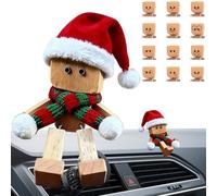 Generico Shaking Wooden Figurine, Posable Holiday Doll, Magnetic Expression Set, Festive Character Main Feature, Christmas Decoration Category With Usage for Dashboard Car Preschool Home Women Men