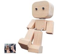 Generico Shaking Wooden Man Figurine,Handmade Shaking Feet Wooden Doll, Funny W-ooden Doll Car Dashboard Decorations S-haking, Portable Handmade Shakinges Feet Woodenes Dolls (H4)