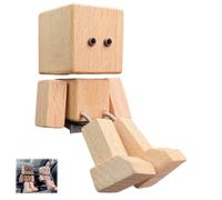 Generico Shaking Wooden Man Figurine,Handmade Shaking Feet Wooden Doll, Funny W-ooden Doll Car Dashboard Decorations S-haking, Portable Handmade Shakinges Feet Woodenes Dolls (H3)