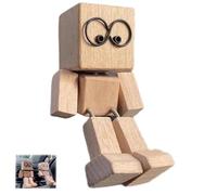 Generico Shaking Wooden Man Figurine,Handmade Shaking Feet Wooden Doll, Funny W-ooden Doll Car Dashboard Decorations S-haking, Portable Handmade Shakinges Feet Woodenes Dolls (H5)