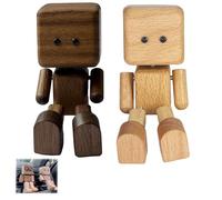 Generico Shaking Wooden Man Figurine,Handmade Shaking Feet Wooden Doll, Funny W-ooden Doll Car Dashboard Decorations S-haking, Portable Handmade Shakinges Feet Woodenes Dolls (2PCS2)