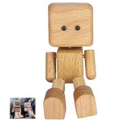 Generico Shaking Wooden Man Figurine,Handmade Shaking Feet Wooden Doll, Funny W-ooden Doll Car Dashboard Decorations S-haking, Portable Handmade Shakinges Feet Woodenes Dolls (H2)
