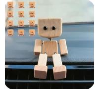 Generico Shaking Wooden Man Figurine, with 12PCS Magnetic Expressions Charming Little Wooden Figure That Sways, Shake Your Feet Happily Wood Toy, Reative Car Dashboard Decorations (U-shaped)