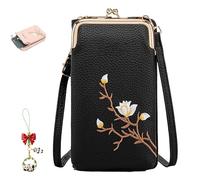 Generico Shamfreshen Women Sling Cross-Body Wallet, Desirablte Crossbody Wallet, Multiple Compartments Crossbody Phone Bag for Travel (Black)