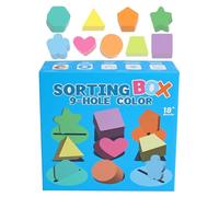 Generico Shape Sorter Per Bambini | 9 Scomparti Legno Colori E Forme Gioco Interattivo - Giocattolo Evolutivo per Abilità Motorie Fini per Bambini