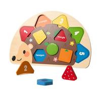 Generico Shape Sorter, Wood Hedgehog Baby Toy, 10.04x0.79x6.69 inches, Educational Sorting Game, Sturdy Child-Safe Design, Ideal for Preschool, Classroom, Home, Playroom, Car, Schools