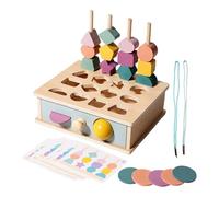 Generico Shape Sorter, Wooden Fine Motor Skills Game, Sequencing Block Matching Lacing Beads Set, STEM Educational Toy, ideal for Boys Girls Toddler 1+ Year Early Learning