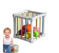 Generico Shape Sorting Toy Developmental STEM Toys Educational Elastic Rope | Colorful Early Learning Activities For Tots Preschoolers Fine Motor Skills Development Shape Sorting Cube Discovery Travel