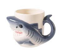 Generico Shark Coffee Mug - Large Capacity Drinkware, Durable Ceramic Cute Animal Cups, Comfortable Handles Hot Cocoa Steins, Unique 3D Sculpted Water Beverage Mugs - For Home Kitchen Cafe Restaurant