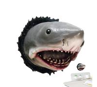 Generico Shark Wall Sculpture - 12x9x9cm Realistic Resin Shark Ornament - Marine Animal Sculpture Hangable Decoration For Home Dormitory Office Farmhouse Aquarium Hotel