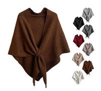 Generico Shawl Wraps For Women, Pashmina Wraps for Women, Pashmina Shawl Wrap, Soft Knitted Blend Scarf Cape for Daily Wear (Brown,One Size)