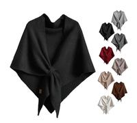 Generico Shawl Wraps For Women, Pashmina Wraps for Women, Pashmina Shawl Wrap, Soft Knitted Blend Scarf Cape for Daily Wear (Black,One Size)