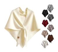 Generico Shawl Wraps For Women, Pashmina Wraps for Women, Pashmina Shawl Wrap, Soft Knitted Blend Scarf Cape for Daily Wear (White,One Size)