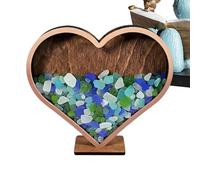 Generico Shell Holder | Wooden Heart Decorative Storage Case | Elegant Seashell Holder- Seashell Ĥolder Display Storage Box | For Starfish Shark Tooth Specimen Coral Home Office Living Room