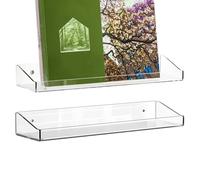 Generico Shelves for Room Wall - Clear Acrylic Floating Organizer Display Rack for Makeup | Invisible Storage Ledge with Polished Safety Edges & Easy Mounting Hardware for Book, Perfume and Decor