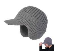 Generico Sherum Cozyhead Beanie Winter Men Knit, Sherum Cozyhead Hat, Warm Ear Protection with Brim And Ear, for Outdoor Cold (Gray)