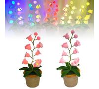 Generico Shimmernest Lilyglow, Shimmernest Lilyglow Flowers, Crochet Artificial Flower with Ten Little Night Lights, Eternalbloom Lily Night Lamp for Loved Ones (Pink,Warm Light)