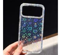 Generico Shiny Little Stars Glitter Diamond Clear Phone Case for iPhone, Bling Diamond Star Clear Glitter Sparkle Anti-Drop Full Protection for iPhone17/16/15 Pro Max (Love Heart,16)