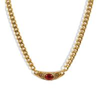 Generico Shiny Zircon Pendant Necklaces in Stainless Steel,Gold-plated Zircon Stones Pendant Necklace,Minimalistic Pendant Necklace,for Party,Wedding, Evening (Red)