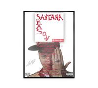 Generico Shiva Album Santana Season Quadro, Cornice nera, Trap/Rap Italiano, Hip Hop, Icone, Decorazioni, Stampa (Santana Season, CORNICE, 30 x40 cm)
