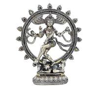 Generico Shiva Nataraj Statua Signore della Danza Statua Colore Argento Altezza 34 Cm