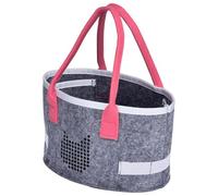 Generico Shopping Bag, Travel Bag, Oval Felt Carrying Portable Foldable Stylish Design Versatile Use Cosmetic Container Spacious Interior with Handles, tote bag for Travel, Work & Outdoor