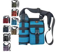 Generico Shoulder Bag, With Water Bottle Holder, Sports Workout Bags Crossbody, Multi Compartment for Climbing and Hiking (Light Blue)