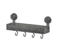 Generico Shower Caddy, Suction Cup Storage Holder, Wall-Mounted Shelve with Drain Holes, Ideal for College, Apartment, Travel, Kitchen, RV, Gym, Home, Bathroom Use, White Walnut/Gray