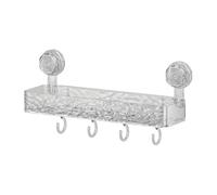 Generico Shower Caddy, Suction Cup Storage Holder, Wall-Mounted Shelve with Drain Holes, Ideal for College, Apartment, Travel, Kitchen, RV, Gym, Home, Bathroom Use, White Walnut/Gray