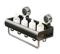 Generico Shower Rack Suction Cup - Wall Mount Bathroom Storage Basket | Anti Slip Suction Shelves With Hooks, Drill Free Fast Draining Rack For Shampoo Soap Towel Body-Wash, Bedroom Kitchen Dorm