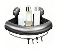 Genérico Shower Shelf Corner Wall Rack | Shower Shelves | Suction Cup Rustproof Storage with Hooks For Home Bathroom Kitchen Towel Shampoo Body Wash Toiletries Tools Organization