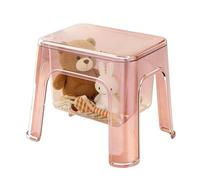 Generico Shower Stool - Clear Bathroom Bench With Storage | Waterproof Transparent Low Stool Shower Seat Space Saving Storage Bench For Kitchen Bedroom Vanity Corner