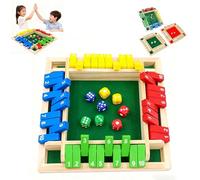 Generico Shut The Box Game, Four-Sided Flip Card Game Toys, Shut The Box Wooden Board for 2-4 Players, for Classroom,Home,Party (Multicolor)