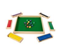 Generico Shut The Box, Wood Dice Tabletop Game, Portable Interactive Board Game for Family Night, Camping Trips, Coffee Table Fun, Team Building, 11.81x11.81x1.02 inches, Wooden Color