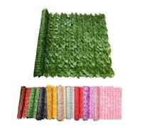 Generico Siepe Finta Artificiale Ornamentale Rotolo Frangivistas 50cm 100cm 200cm 300cm Siepe Finta per Balcone E Recinzione Esterna, Include 100 Fascetti Verdi(Verde Scuro,100x200cm/3.3x6.6ft)