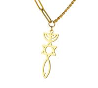 Generico Sigillo Messianico Ebraico Menorah Stella di Davide Collana pendente per donne Collana Uomini