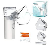 Generico Silent Aerosol Nebulizer Inhaler - Quiet Aerosol with 2 Masks (Adults), Mouthpiece, USB-C Rechargeable - 2 Adjustable Modes - Travel & Home Use (Portable)