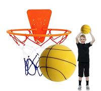 Generico Silent Basketball, Set Da Basket Silenzioso Per Interni, Palloni Da Basket Silenziosi Per Palleggiare, Giocattolo Con Canestro Regolabile, Attrezzatura Per L'allenamento A Casa Per Bambini